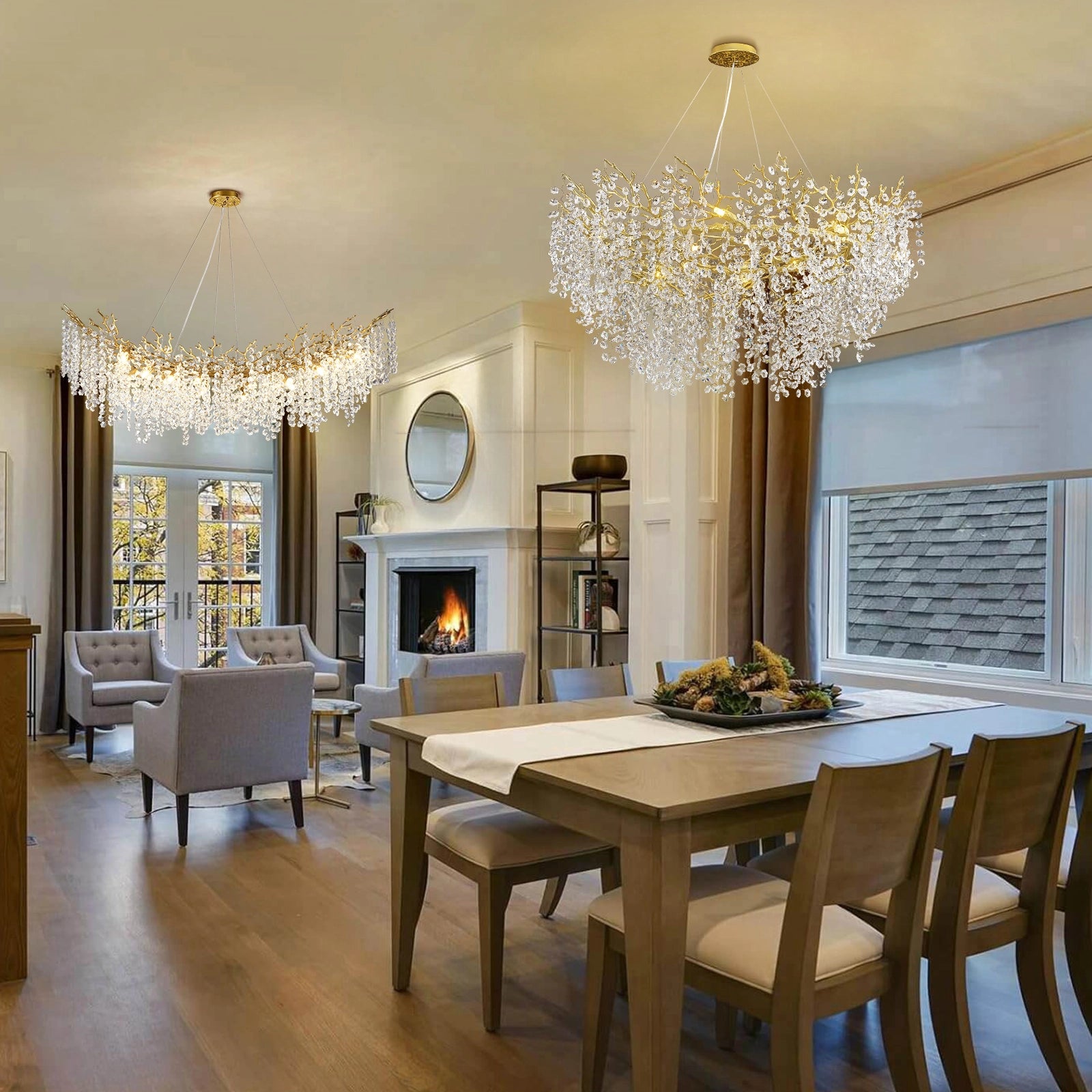 Lustre Branches Round Chandelier 48"