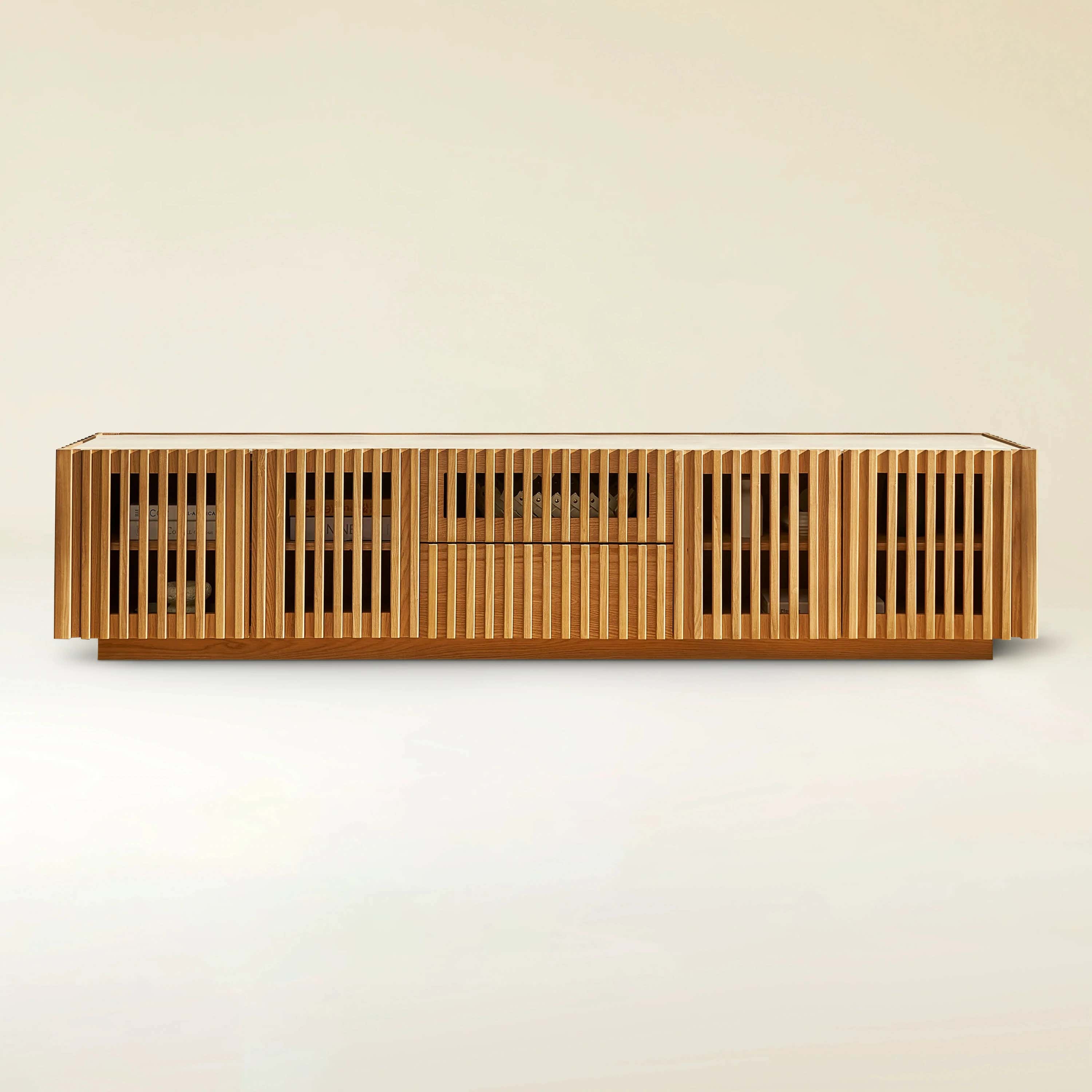 Isla Oak Sintered Stone Media Console 80"