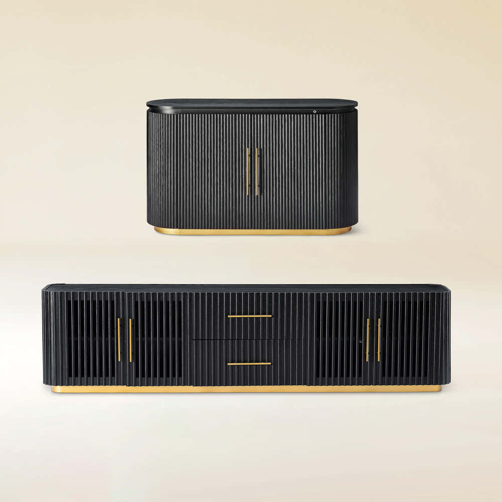 Holton Oak Media Console And Sideboard Set