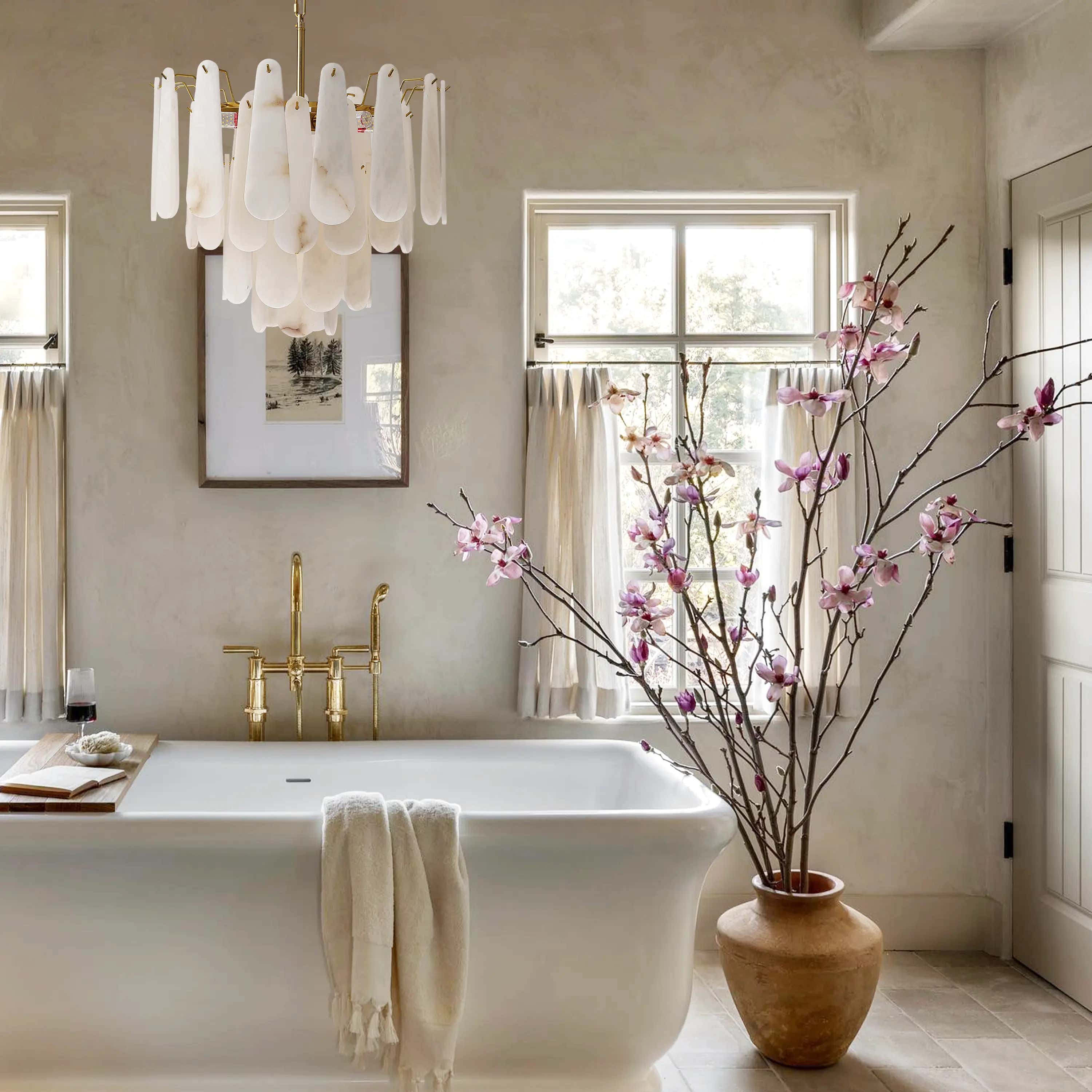 Caldera Alabaster Round Chandelier 22"