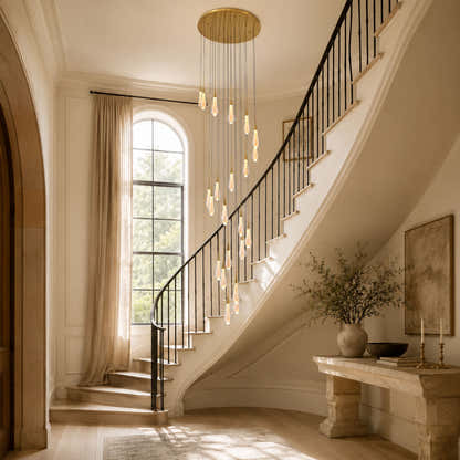Teardrop Crystal Drop Round Chandelier