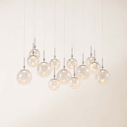 Elowen Crackled Glass Cluster Rectangular Chandelier