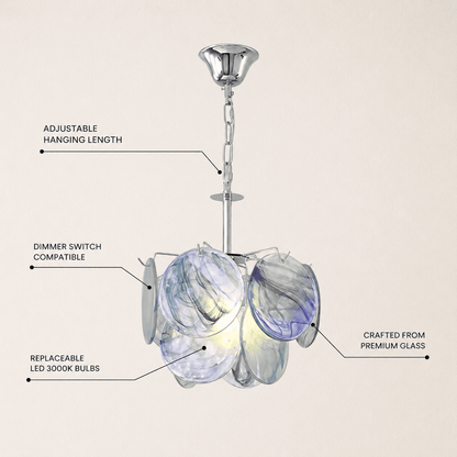 Murello Murano Disc Glass Round Chandelier
