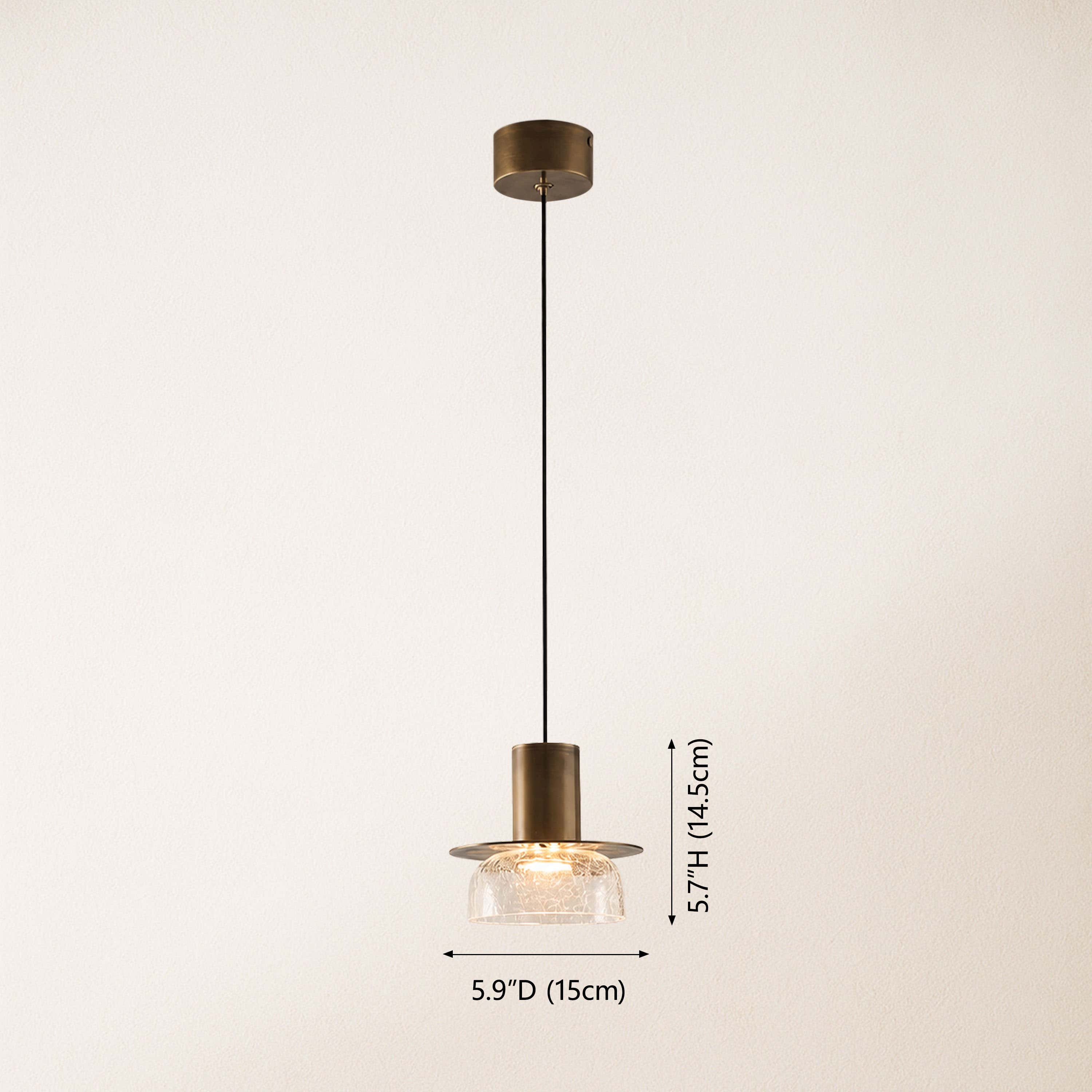 Zendria Crackle Glass Pendant Light