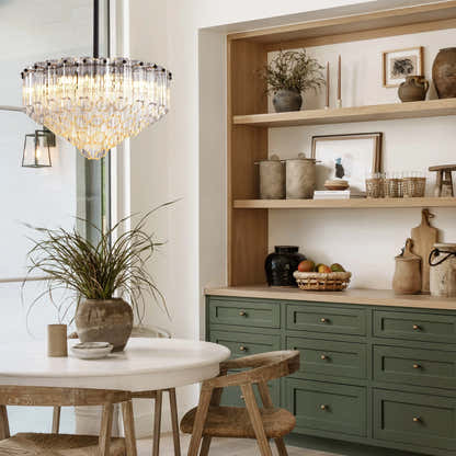 Ethereal Crystal Radiance Round Chandelier 14"D