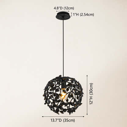 Elara Black Spherical Cage Chandelier  14"D