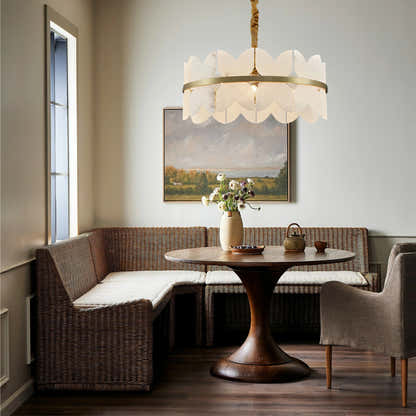 Cloudscape Alabaster Brass 1-Layer Chandelier 32"D