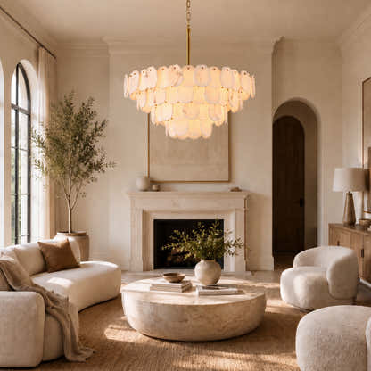Moira Alabaster Multi-Tier Round Chandelier 48"D