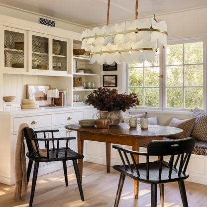 Cloudscape Alabaster 2-Tier Brass Chandelier 39″