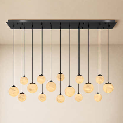Elviora Resin Alabaster Globe Rectangular Chandelier