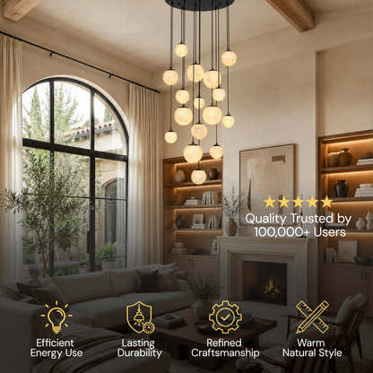 Elviora Resin Alabaster Globe Round Chandelier