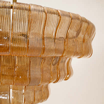 Ondalia Tiered Glass Round Chandelier 24"D