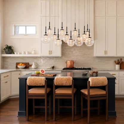 Elowen Crackled Glass Cluster Rectangular Chandelier