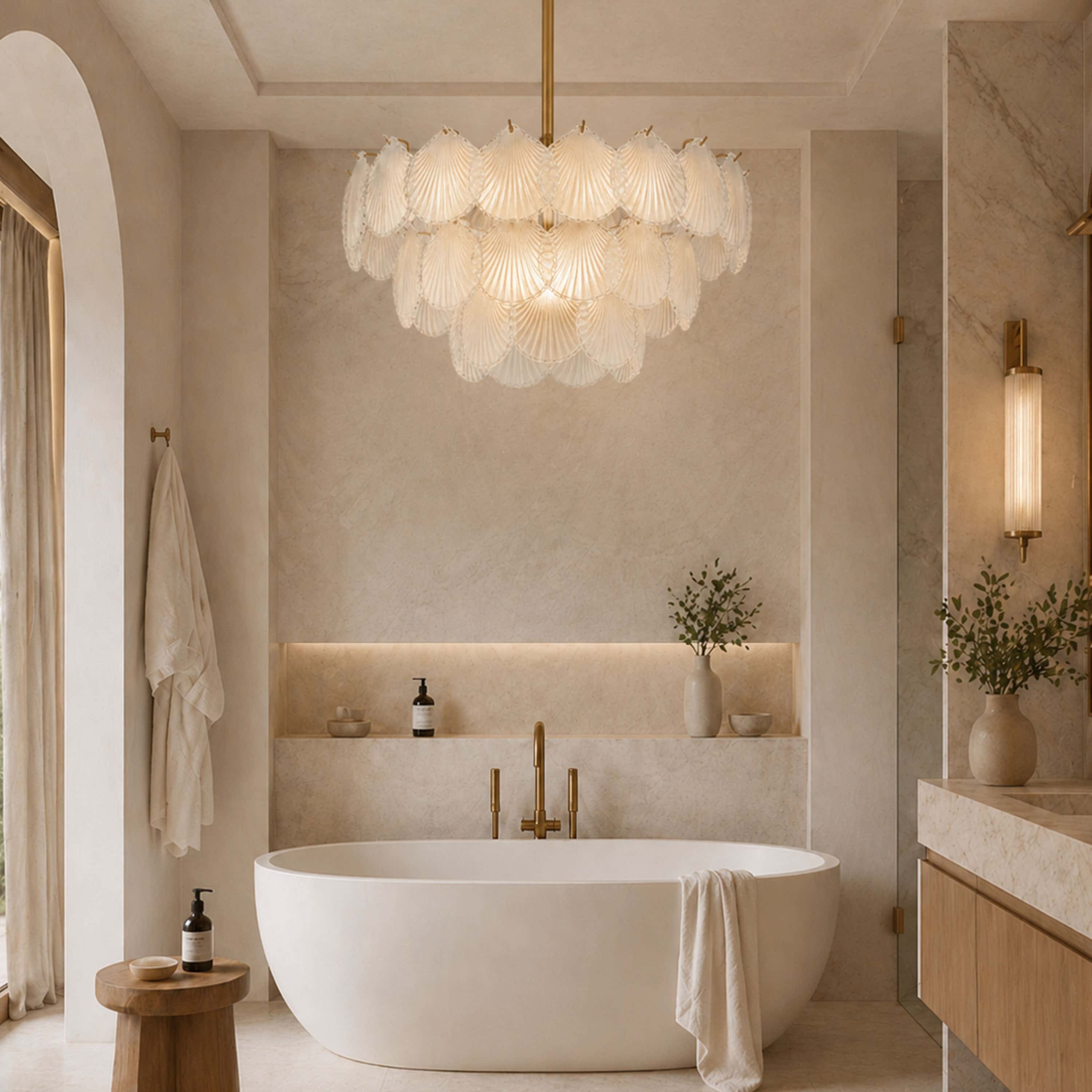 Marivelle Luxury Shell Glass Chandelier