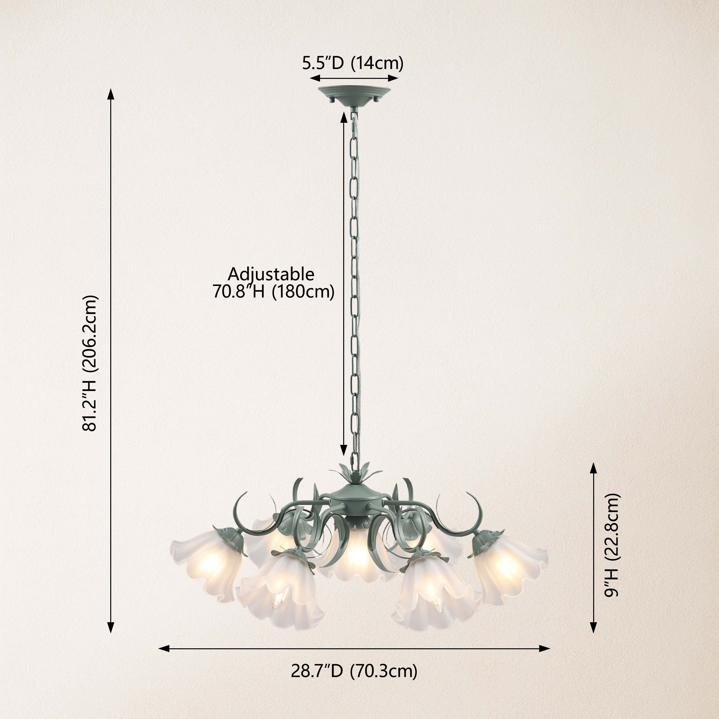 GlowMuse Crystal Round Chandelier 27"