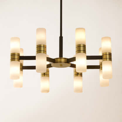 Moral Alabaster Round Chandelier 25"D