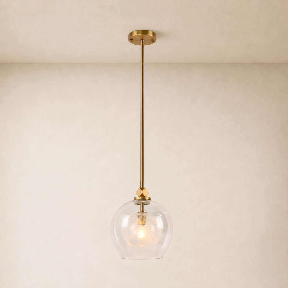 Aurevin Clear Glass Globe Pendant 9.8"D