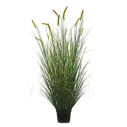 Artificial 14-Head Long Cat Tail with Curved Onion Grass Bonsai 200cm H