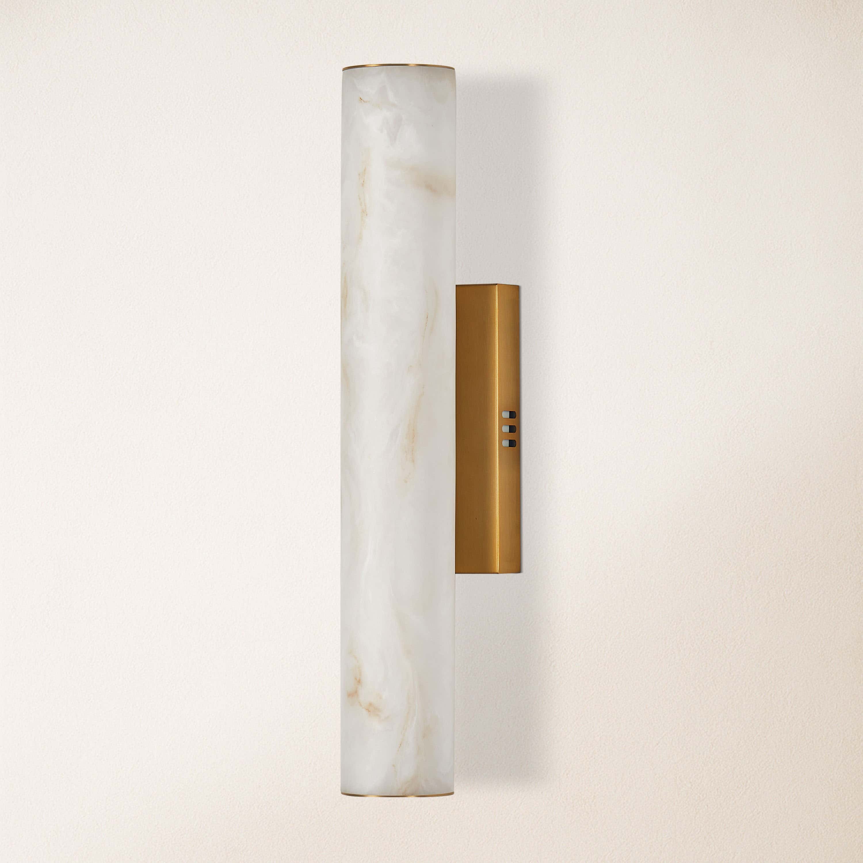 Sylvia Palladian Resin Alabaster Texture Wall Sconce 20"H