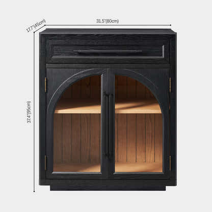 Alvar Arched 32" Oak Storage Cabinet with Drawers