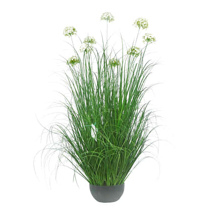 Artificial 9-Head Hydrangea with Curved Onion Grass Bonsai 140cm H