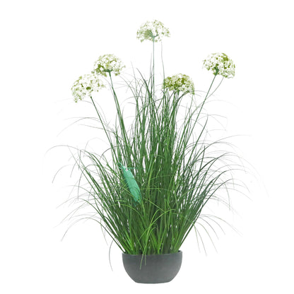 Artificial 5-Head Hydrangea with Curved Onion Grass Bonsai 90cm H