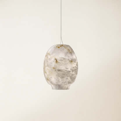 Dadaly Alabaster Lantern Small Art Round Pendant 7"W