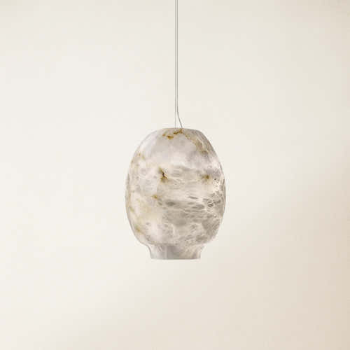 Dadaly Alabaster Lantern Small Art Round Pendant 7"W