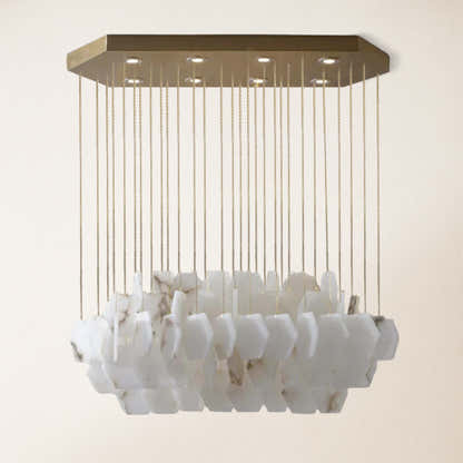 Talan Natural Alabaster Modern Chandelier 32''W#Finish_Gold