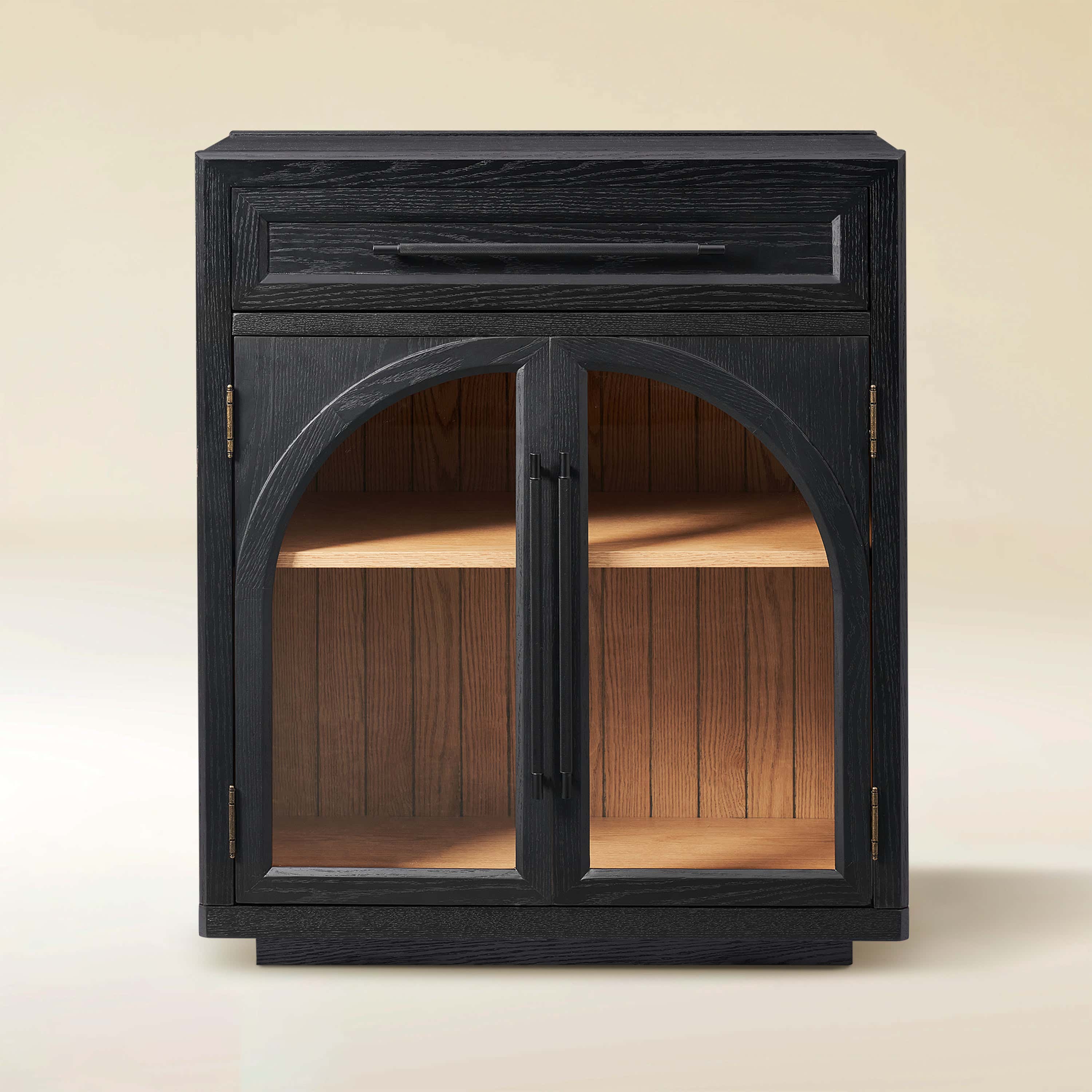 Alvar Arched 32" Oak Storage Cabinet with Drawers