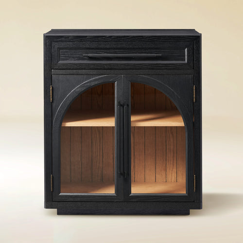 Alvar Arched 32" Oak Storage Cabinet with Drawers