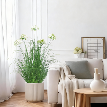 Artificial 5-Head Hydrangea with Curved Onion Grass Bonsai 90cm H