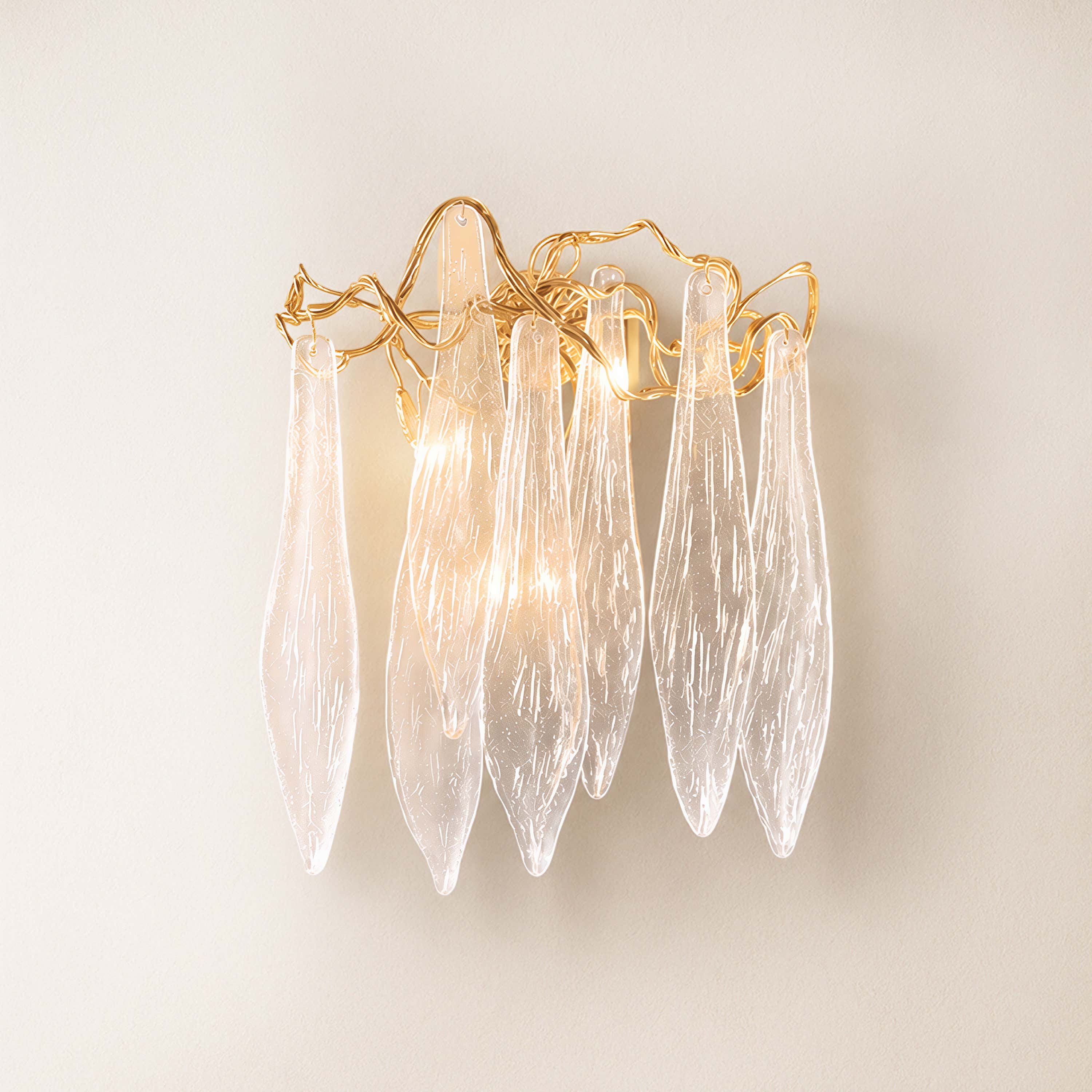 Cascadia Waterfall Crystal Wall Lamp