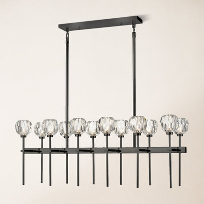 Parisian Crystal Double Linear Chandelier 48"L