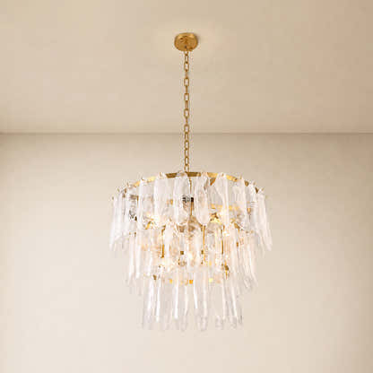 Orvessa Glass Cascade Round Chandelier 23.6"D