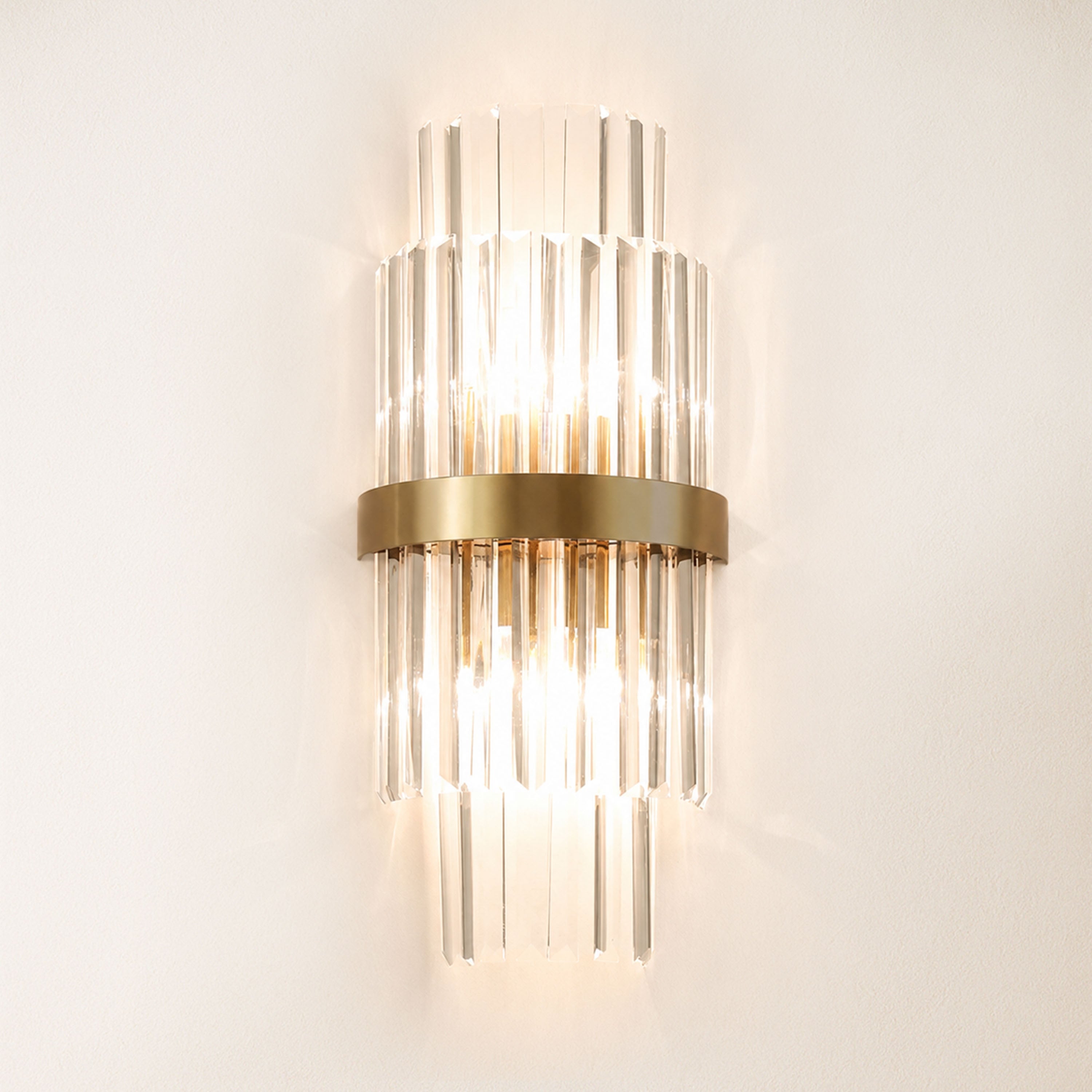 Oryana Crystal Icicle 2-Tier Wall Sconce 7.9