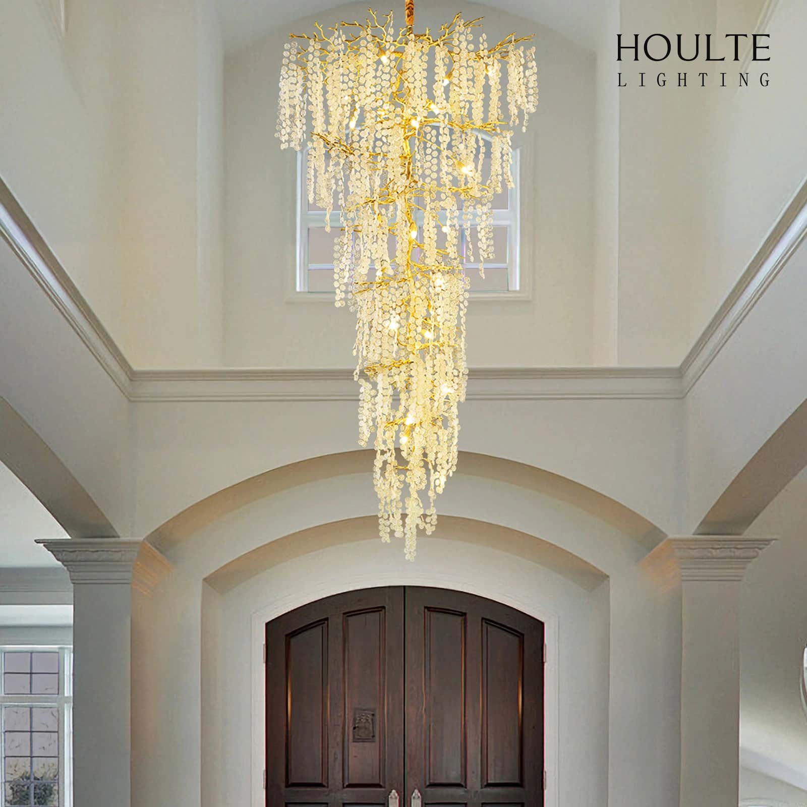 Shiro Noda Crystal Tree Branch Round Chandelier 95"H