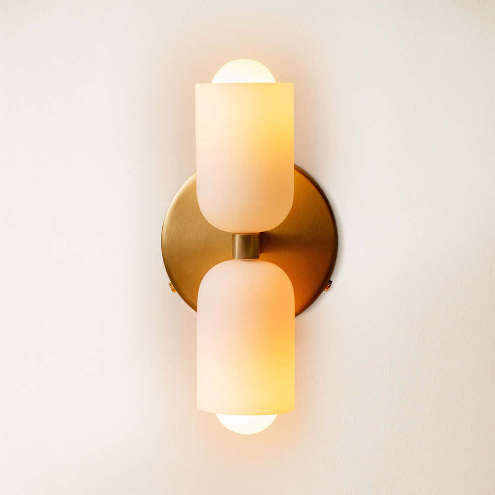 Caleb Glass Wall Sconce 9"H