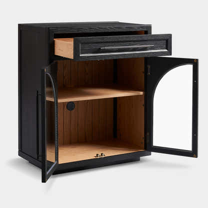 Alvar Arched 62.9" Oak Sideboard with Drawers(Set of 2)