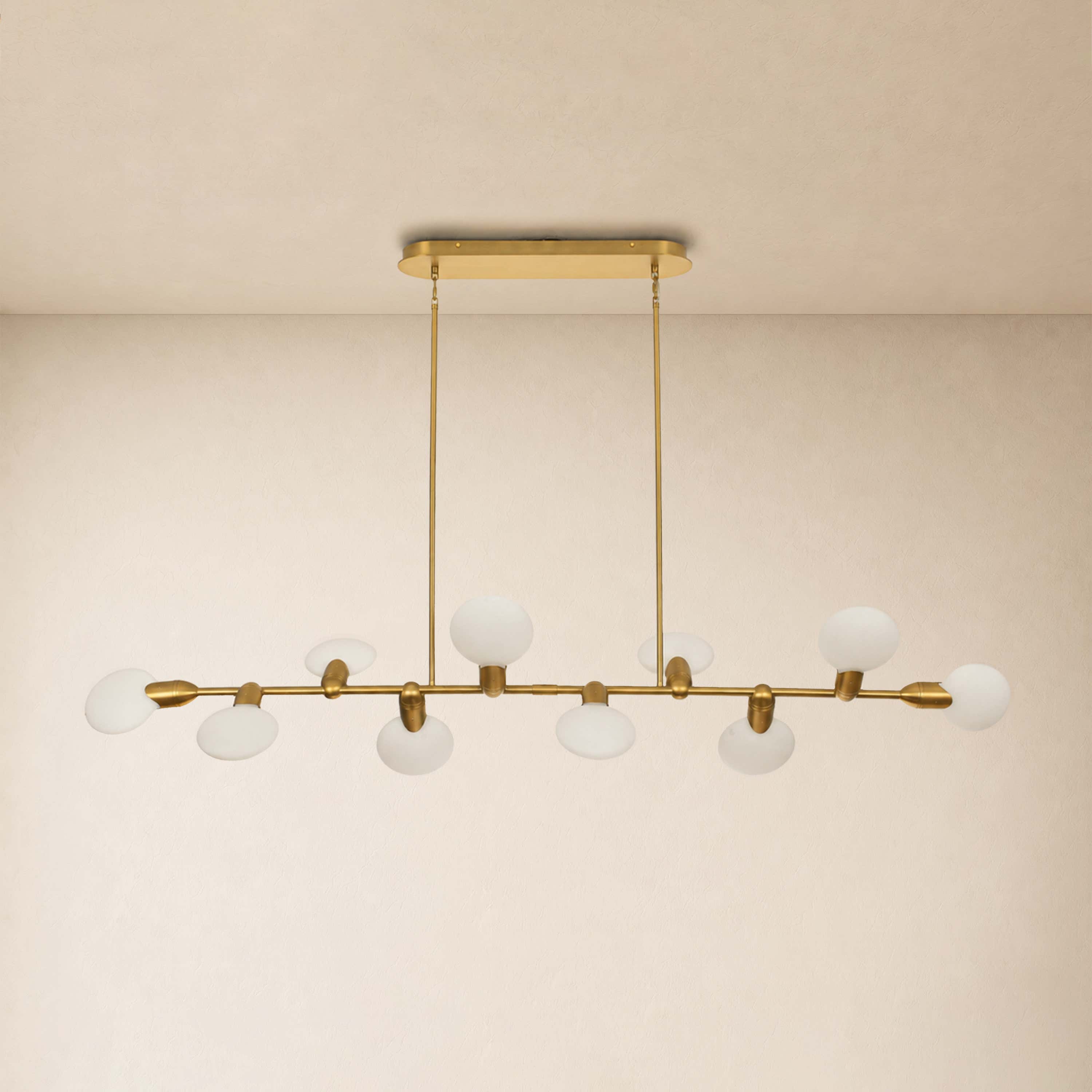 Calantha Petal Glass Linear Chandelier 74"D