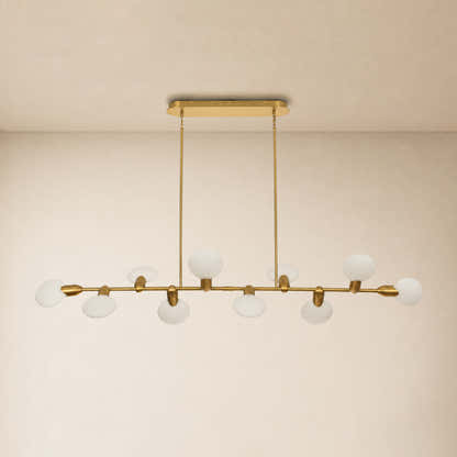 Calantha Petal Glass Linear Chandelier 74"D
