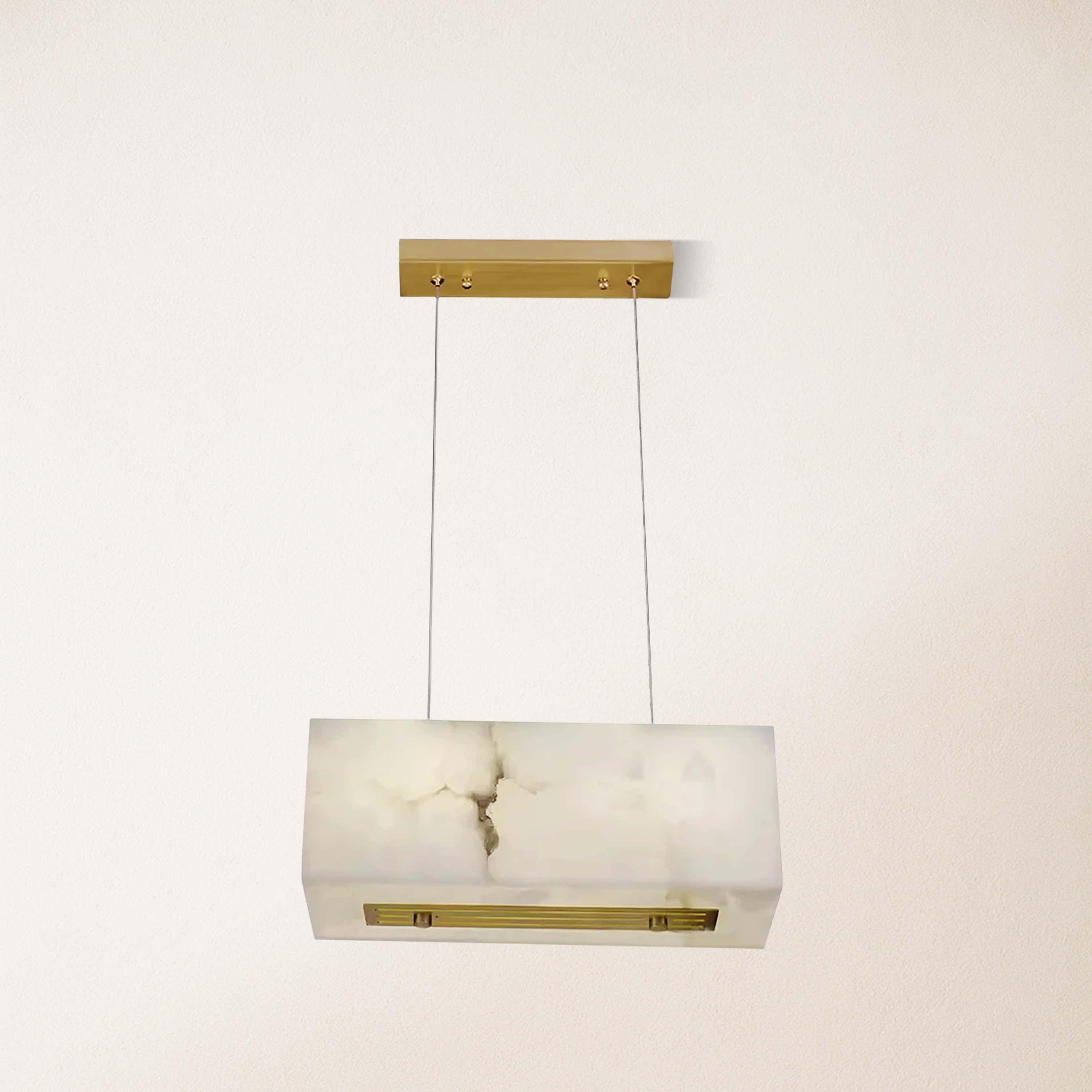 Dave Alabaster Cuboid Dining Room Chandelier 17.7"W#Finish_Gold