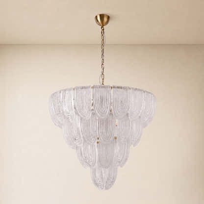 Veloura Textured Glass Loop Cascade Chandelier 25.2"W