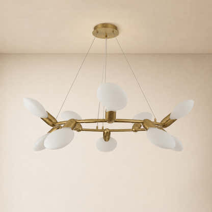 Calantha Petal Glass Round Chandelier 40"D