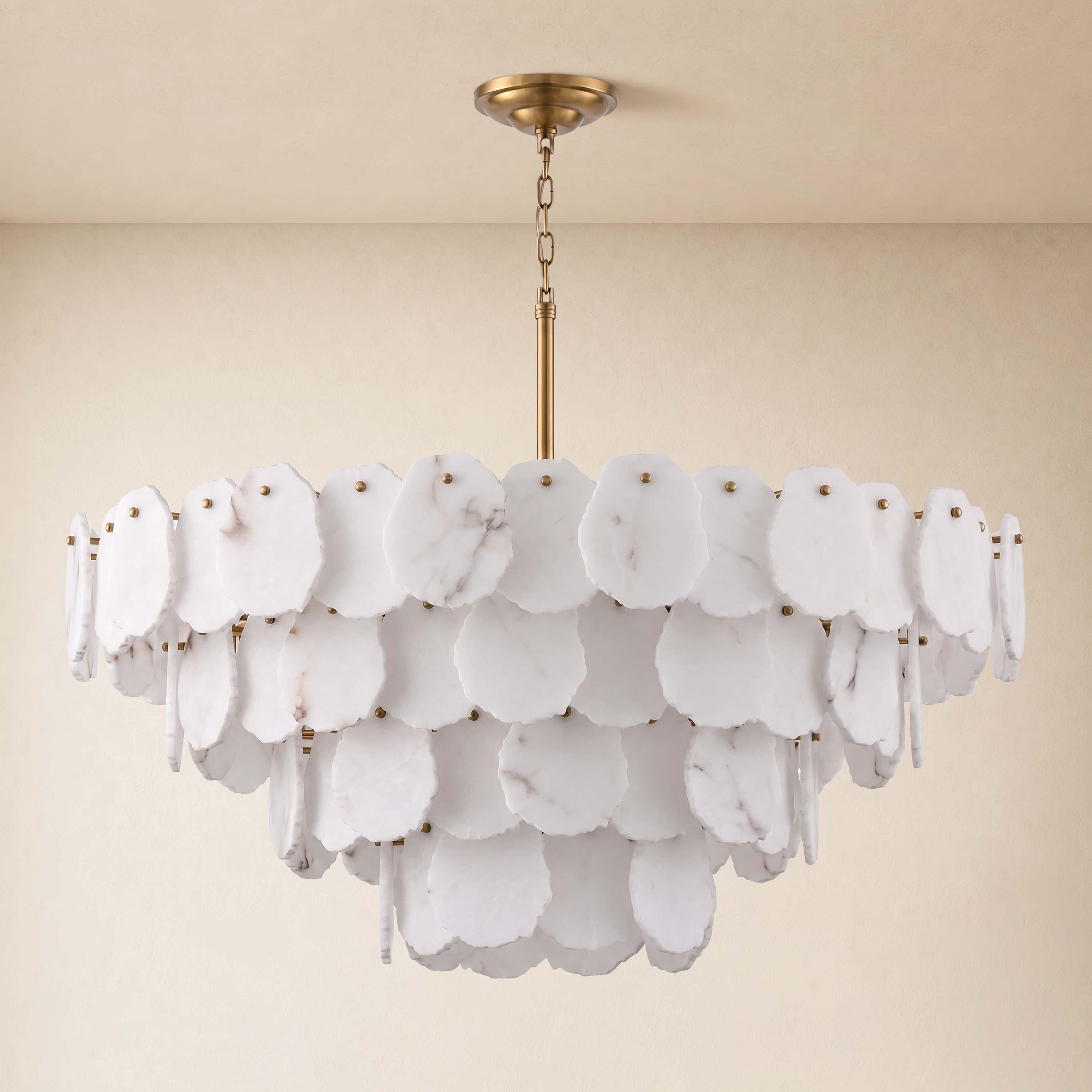 Moira Alabaster Multi-Tier Round Chandelier 48"D
