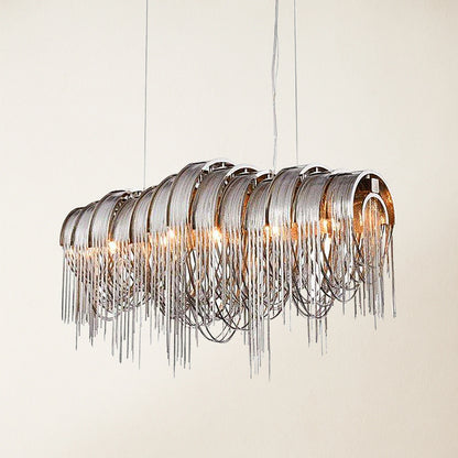 Teresa Cadena Chain Tassel Dining Room Chandelier 35"