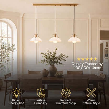 Aurevyn Resin Resin Alabaster Texture Multi-Light Linear Pendant