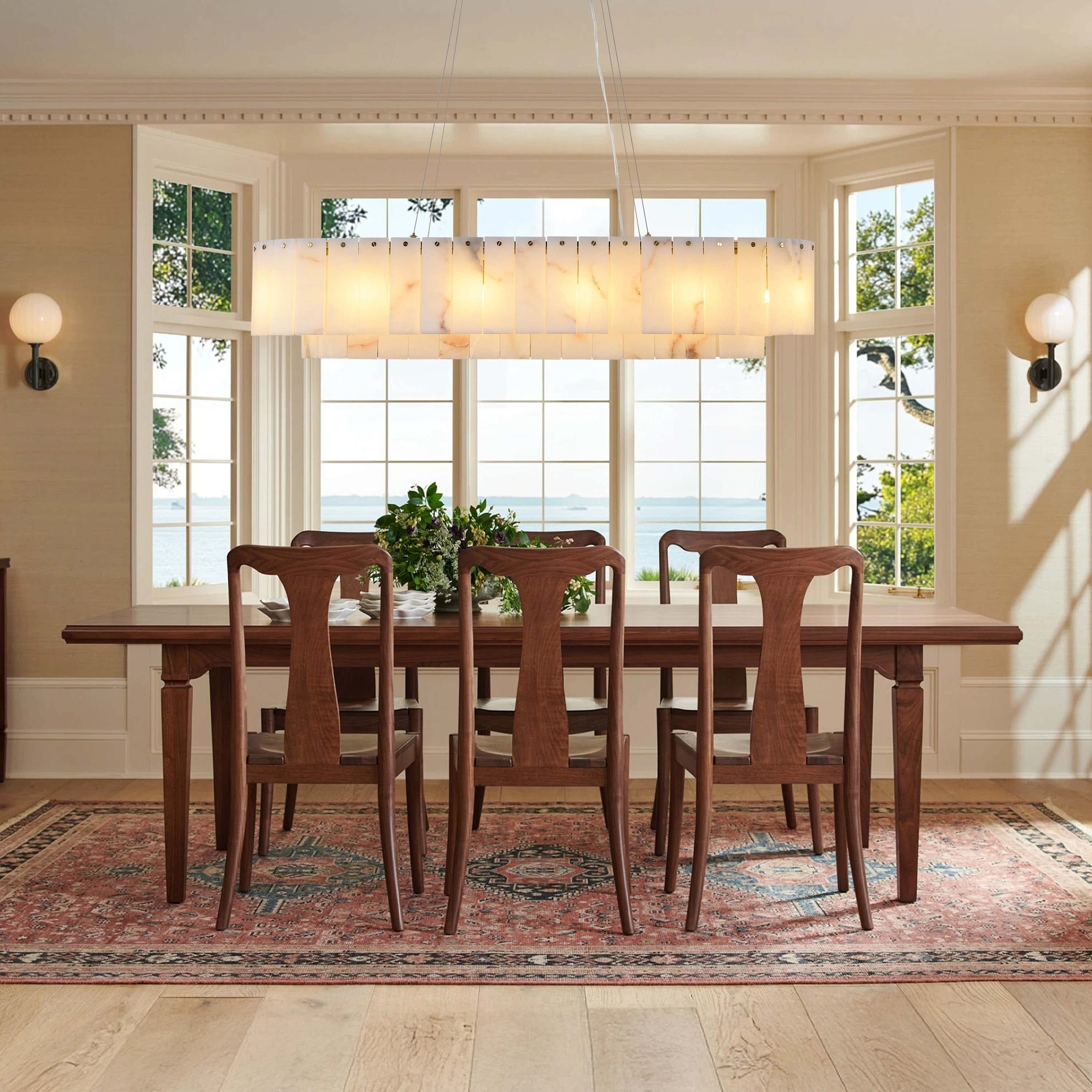 Sawyer Alabaster Oval Chandelier 40"