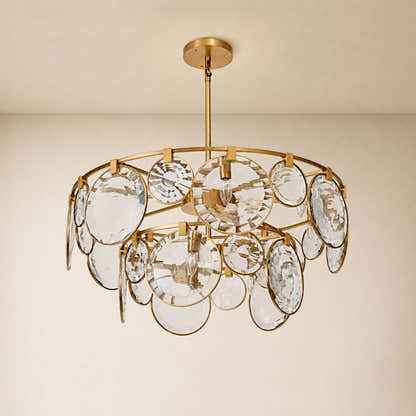 Lucentia Crystal Disc Round Chandelier 40"D