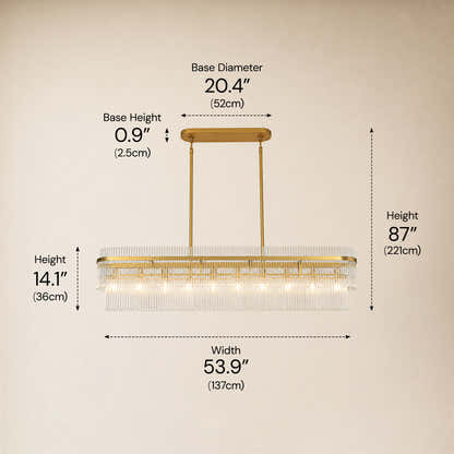 Virellune Glass Linear Chandelier 53.9"W